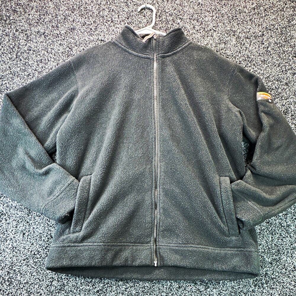 Orvis Men’s Large Heavyweight Fleece Jacket Black Full Zip Outdoor Classic Fit